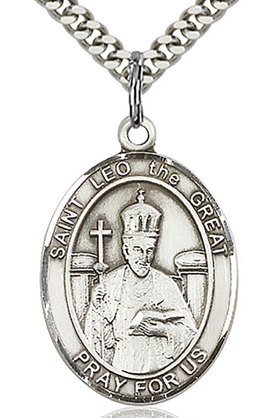 St. Leo the Great Medal, Sterling Silver, Large