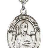 St. Leo the Great Medal, Sterling Silver, Large