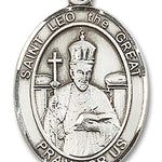 St. Leo the Great Medal, Sterling Silver, Large - No Chain