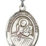 St. Lidwina of Schiedam Medal, Sterling Silver, Large