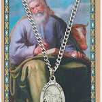 St. Luke Medal with Prayer Card - Silver tone