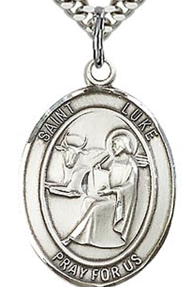 St. Luke the Apostle Medal, Sterling Silver, Large