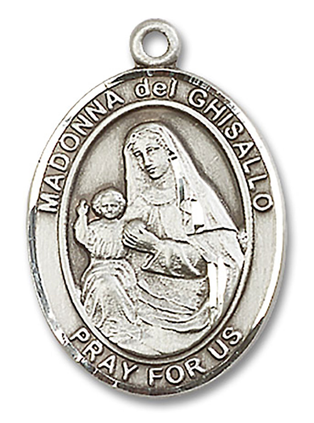 St. Madonna Del Ghisallo Medal, Sterling Silver, Large - No Chain