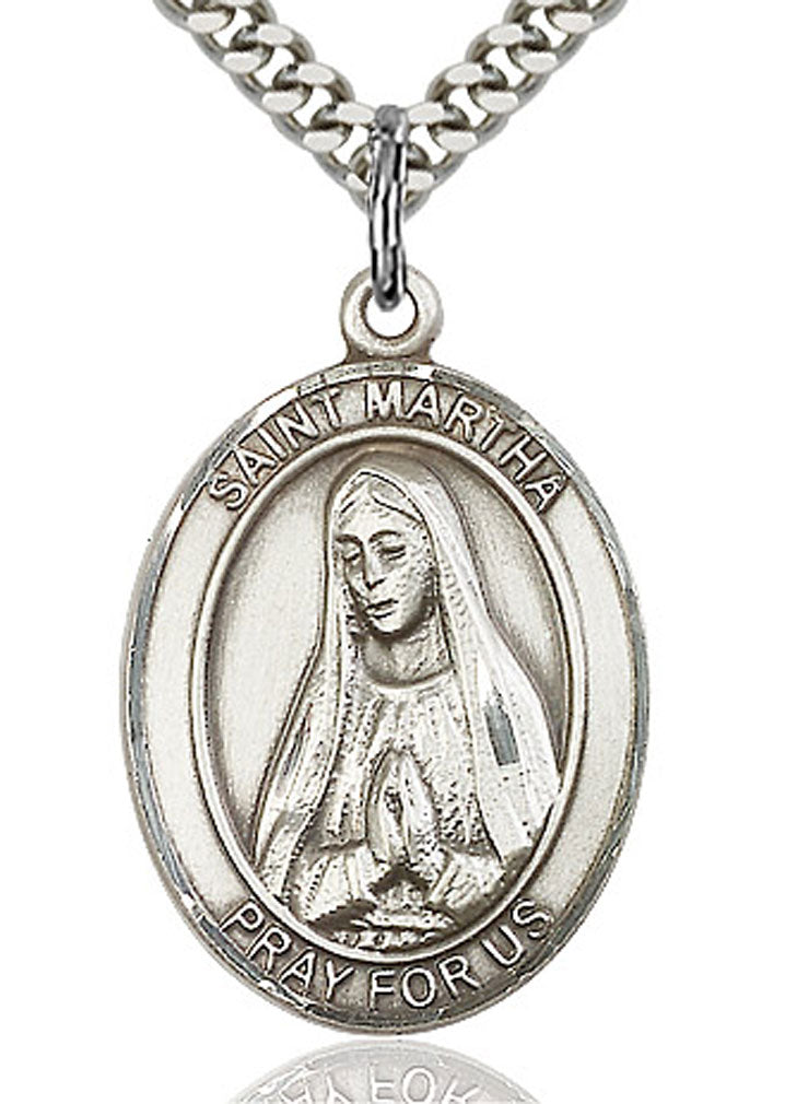 St. Martha Medal, Sterling Silver, Large