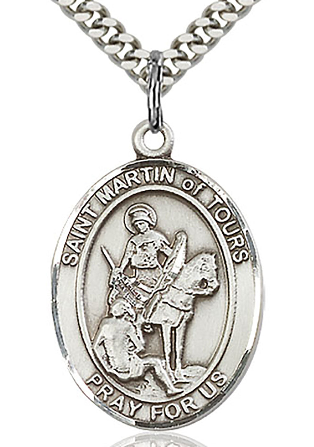 St. Martin of Tours Medal, Sterling Silver, Large