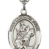 St. Martin of Tours Medal, Sterling Silver, Large