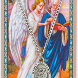 St. Matthew Medal and Prayer Card - Silver tone