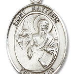 St. Matthew the Apostle Medal, Sterling Silver, Large - No Chain
