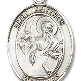 St. Matthew the Apostle Medal, Sterling Silver, Large - No Chain