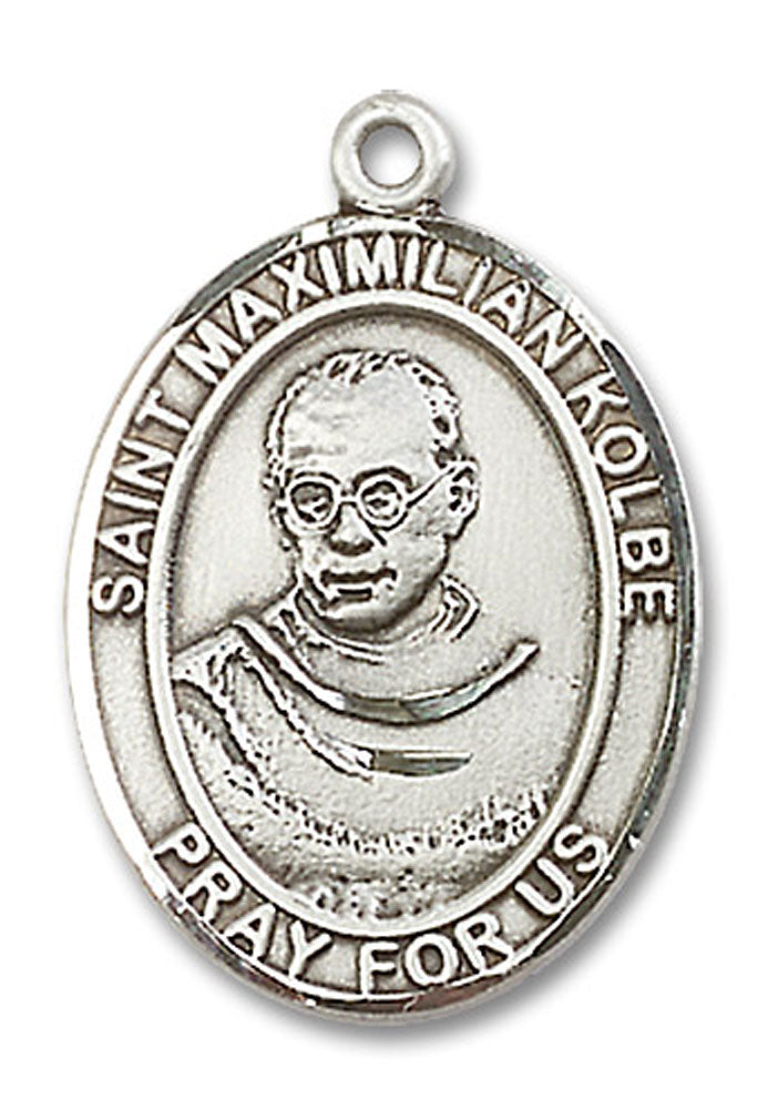 St. Maximilian Kolbe Medal, Sterling Silver, Large - No Chain
