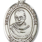St. Maximilian Kolbe Medal, Sterling Silver, Large - No Chain
