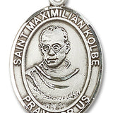 St. Maximilian Kolbe Medal, Sterling Silver, Large - No Chain