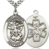St. Michael EMT Medal, Sterling Silver, Large