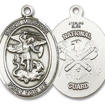 St. Michael National Guard Medal, Sterling Silver, Large - No Chain
