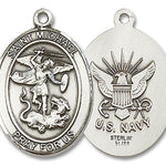 St. Michael Navy Medal, Sterling Silver, Large - No Chain