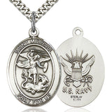 St. Michael Navy Medal, Sterling Silver, Large