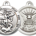 St. Michael Navy Medal, Sterling Silver - No Chain
