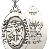 St. Michael Navy Medal, Sterling Silver