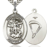 St. Michael Paratrooper Medal, Sterling Silver, Large