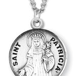 Women's St. Patricia Necklace Round Sterling Silver with Chain Options - 18&quot; 1.8mm Sterling Silver Chain + Clasp