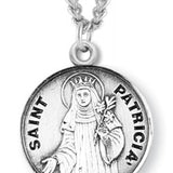 Women's St. Patricia Necklace Round Sterling Silver with Chain Options