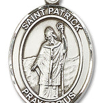 St. Patrick Medal, Sterling Silver, Large - No Chain