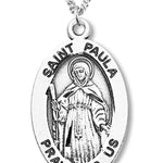 Women's St. Paula Necklace Oval Sterling Silver with Chain Options - 18&quot; 1.8mm Sterling Silver Chain + Clasp