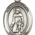 St. Peregrine Laziosi Medal, Sterling Silver, Large - No Chain