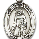 St. Peregrine Laziosi Medal, Sterling Silver, Large - No Chain