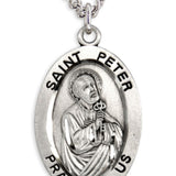 Men's St. Peter Necklace Oval Sterling Silver with Chain Options