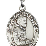St. Pio of Pietrelcina Medal, Sterling Silver, Large
