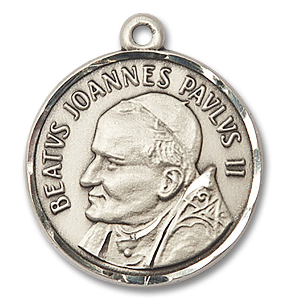 St. Pope John Paul II Medal, Sterling Silver - No Chain