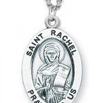 Women's St. Rachel Necklace Oval Sterling Silver with Chain Options - 18&quot; 1.8mm Sterling Silver Chain + Clasp