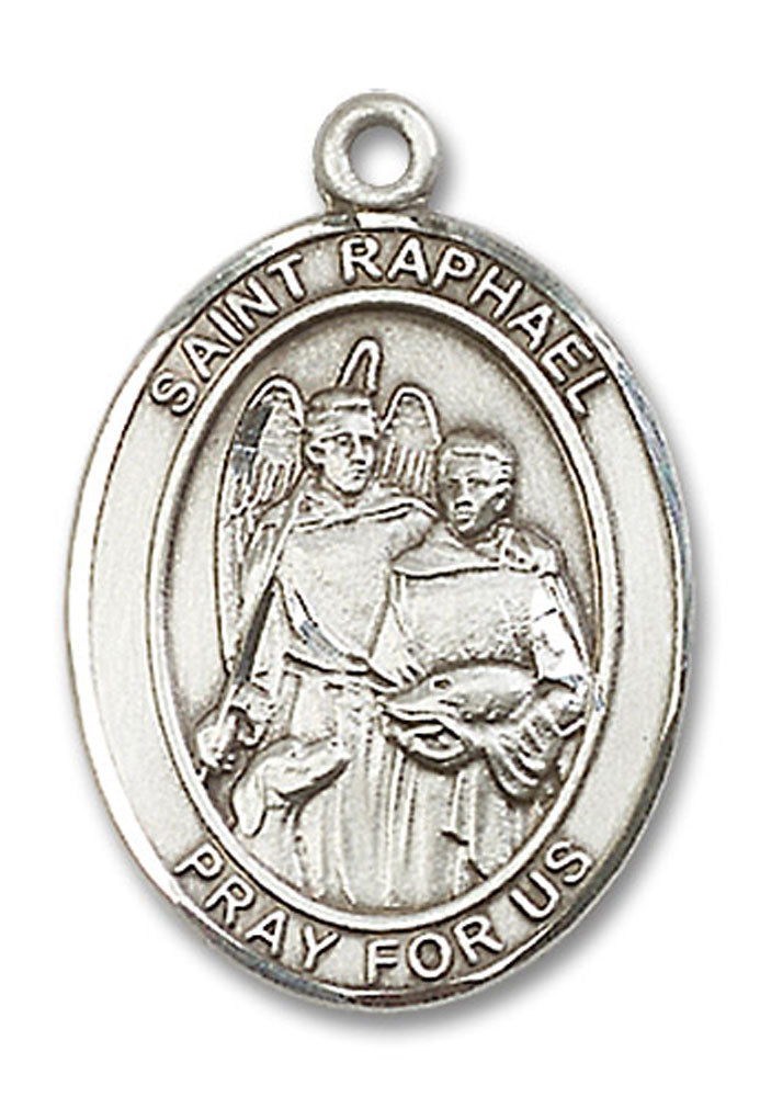 St. Raphael the Archangel Medal, Sterling Silver, Large - No Chain