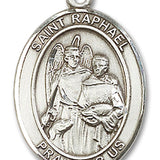 St. Raphael the Archangel Medal, Sterling Silver, Large - No Chain