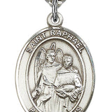 St. Raphael the Archangel Medal, Sterling Silver, Large