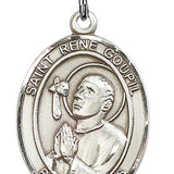 St. Rene Goupil Medal, Sterling Silver, Large