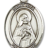 St. Rita of Cascia Medal, Sterling Silver, Large - No Chain