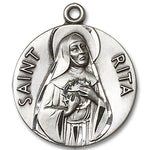 St. Rita of Cascia Medal, Sterling Silver - No Chain
