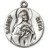 St. Rita of Cascia Medal, Sterling Silver - No Chain