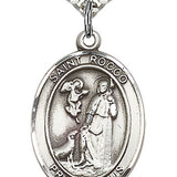 St. Rocco Medal, Sterling Silver, Large
