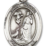 St. Rocco Medal, Sterling Silver, Large - No Chain