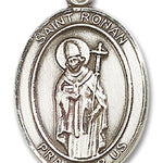 St. Ronan Medal, Sterling Silver, Large - No Chain