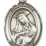 St. Rose of Lima Medal, Sterling Silver, Large - No Chain
