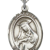 St. Rose of Lima Medal, Sterling Silver, Large