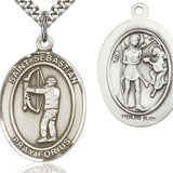 St. Sebastian Archery Medal, Sterling Silver, Large