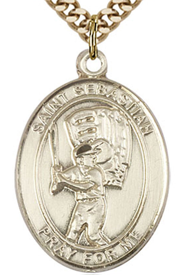 St. Sebastian Baseball Medal, Gold Plated