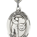 St. Sebastian Golf Medal, Sterling Silver, Large