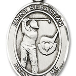 St. Sebastian Golf Medal, Sterling Silver, Large - No Chain