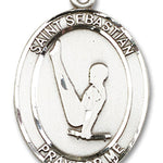 St. Sebastian Gymnastics Medal, Sterling Silver, Large - No Chain